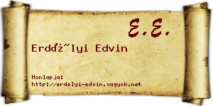 Erdélyi Edvin névjegykártya